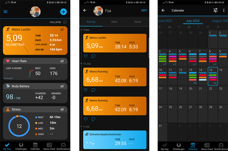 Garmin Connect App on a smartphone.